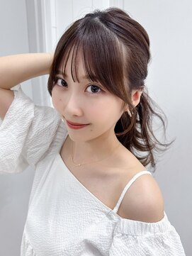 おくれ毛前髪カット暗めカラーロング_ba565513