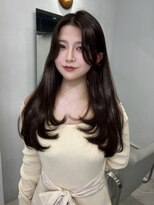 プリアバイポプルス 渋谷(pria by popls) ミディアムレイヤーハッシュカット顔周りレイヤーカット韓国ヘア