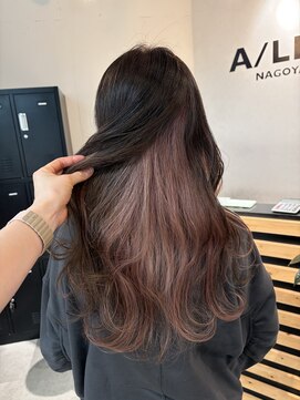 アイリー 名古屋(A/LEE) ピンクインナーカラー/白髪ぼかし