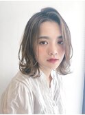 Say.外ハネボブくびれボブひし形ボブオリーブグレー暗めカラー