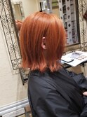 ★オレンジベージュのヘアカラーx外はねボブ★【SOMEBRIDGE】