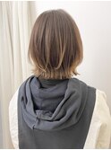 外ハネボブ　縮毛矯正　大人可愛い　くびれボブ