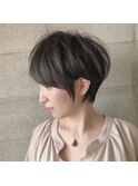 大人綺麗な小顔襟足スッキリショートボブ　30代40代50代