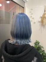 インデックスヘアーユー 錦糸町店(in'dex hair - U)&nbsp;ツートン　シルバー×ライトブルー[錦糸町/錦糸町ブリーチ]