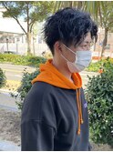 men's 刈り上げセンターパート×ソフトツイストスパイラルパーマ