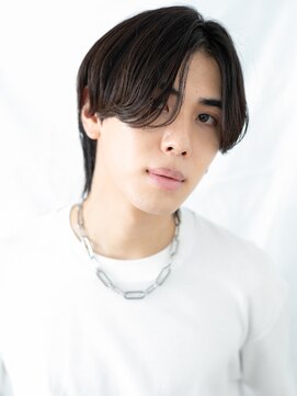 モッズヘア メン 新所沢店(mod's hair men) ネイビーブラック小顔セミウェットなコンマへアb新所沢