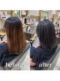 白髪ぼかし　セミディ　シアーカラー　【藤沢　藤沢駅】