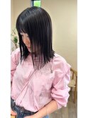 10代20代30代大人可愛い艶カラーアッシュブラックミディアムヘア