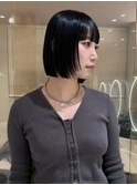 顎ラインボブ/縮毛矯正/髪質改善ストレート
