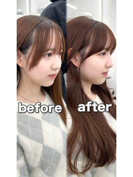 アマトウキョウ アユンチェ(AMA TOKYO×AYUNCHE) 前髪顔まわり韓国ヘアレイヤーカットサイドバンク2wayバンク韓国