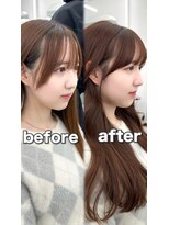 アマトウキョウ アユンチェ(AMA TOKYO×AYUNCHE) 前髪顔まわり韓国ヘアレイヤーカットサイドバンク2wayバンク韓国