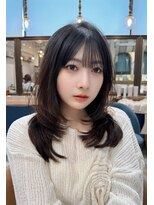 ロンドアベニール 北千住(Lond avenir)&nbsp;ミニウルフレイヤーカット顔周り前髪韓国ミディアムロング北千住