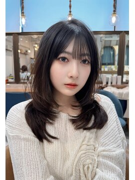ロンドアベニール 北千住(Lond avenir) ミニウルフレイヤーカット顔周り前髪韓国ミディアムロング北千住