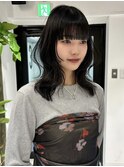 レイヤーカットミディアムレイヤー姫カットワイドバング