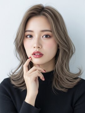 リル 茅ヶ崎(Liru:) くびれヘア/アプリコットオレンジ/ハイライトカラー/茅ヶ崎