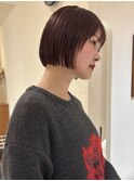 大人ボブ大人ショートボブ切りっぱなしボブ前髪あり前下がりボブ