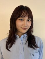 ノラ ヘアーサロン(NORA HAIR SALON) ハッシュカットレイヤーカットブリーチなしワインレッド