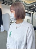 ブリーチダブルカラー/ミルクティーグレージュ/ショートボブ