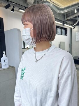 キラ 静岡(KILLA) ブリーチダブルカラー/ミルクティーグレージュ/ショートボブ