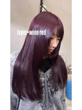 シアン(cyan) layer × wine red