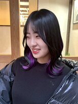 ルルズ(LULUS) ブラックベースインナーカラー/ピンクパープル