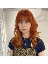 ネームレス 心斎橋(nameless)&nbsp;オレンジブラウン×髪質改善カラー 秋の艶セミロング 心斎橋