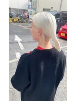 アルカナ 明治神宮前原宿(ARCANA)&nbsp;ボブ　ホワイトカラー　ブロンドヘア　ミルクティーベージュ