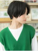 ■センターパート黒髪前髪なしショート51-2★川口10代20代30代