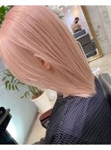 くびれヘアアプリコットオレンジ夏ハイライトカラー