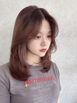 アース コアフュールボーテ 川中島店(EARTH coiffure beaute) ブラウンボルドー_レイヤーカット_ワンホンヘア_ワンカール
