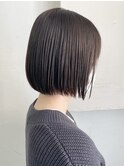 横浜タッセルボブショコラブラウン切りっぱなしボブショートボブ