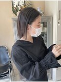 切りっぱなしボブ#くすみベージュ#マロンベージュ@20代/30代