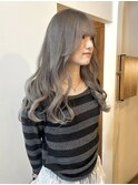 ロング ハイトーン グレージュ ケアブリーチ 透明感 10代20代