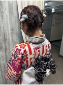 浴衣クラゲヘアスタイル