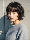 ショートボブシースルーマッシュウルフカットショートヘアボブ