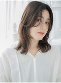 カーテンバングかきあげミディアムレイヤーc8上尾20代30代40代
