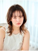 韓国外ハネレイヤーミディ×水光肌カラー