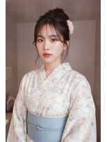 ネルケ 立川(nelke)&nbsp;浴衣ヘア立川お団子アップシニヨン後れ毛シースルーバング