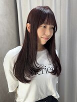 ジーナ 近鉄奈良(Zina)&nbsp;レッドカラー/近鉄奈良/学割/ローレイヤー/顔まわり/暖色カラー