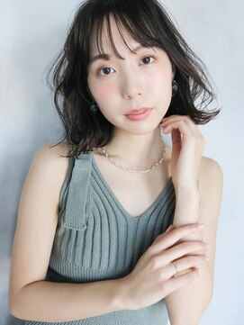 アイティー バイ アルバム 中野店(IT by ALBUM) 外ハネグレージュボブ_オリーブカラーハイライトカラー_47249