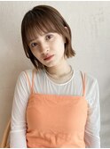 外ハネボブ×切りっぱなしボブ×ベージュカラー×10代20代30代