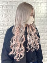 イエローコーン 横浜店(YELLOW CORN)&nbsp;ホワイトシルバー×ペールピンク【Wカラー/シールエクステ】