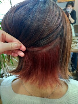 ロッソバイアルター 鎌取(ROSSO by aL-ter) イメチェン/ハッシュカット/似合わせカット/レッドブラウン石橋