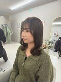 透明感オリーブ系カラー　くびれミディアム