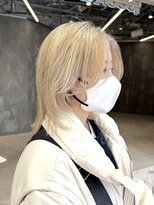 ピークアブー 原宿ハラカド(PEEK-A-BOO) レイヤー/外ハネボブ/フェイスフレーミング/ブロンド/前髪なし
