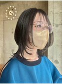 小顔ネオハイレイヤーウルフナチュラル大人かわいい20代30代40代