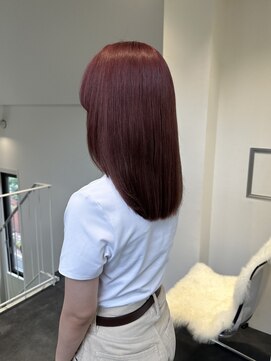 ラック 表参道(LUCK) チェリーレッド/レイヤーカット/バイオレットピンク/表参道/原宿