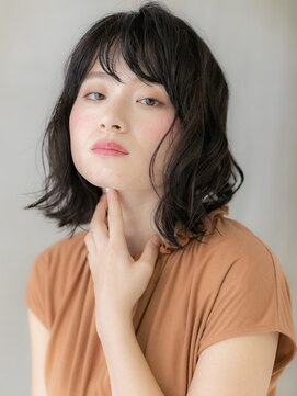 カバーヘアアンドスパ ブリス 浦和(COVER HAIR&SPA bliss) 黒髪アッシュウェットヘア外ハネ抜け感くびれボブX浦和30代40代