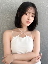 シー バイ ロンド 新宿(Sea by Lond)&nbsp;ワンホンレイヤ ー×ダークブルー[デジタルパーマ/ボブ/韓国]