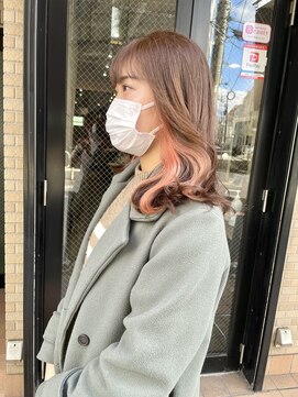 ハグ 横浜(HUG) インナーカラー コーラルピンク